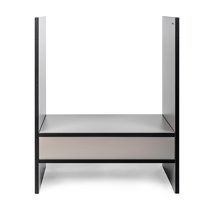 conmoto evo Brennholzregal taupe frontal 95771