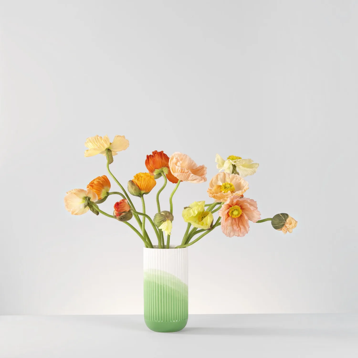 Vitra - Herringbone Vase geriffelt, grün