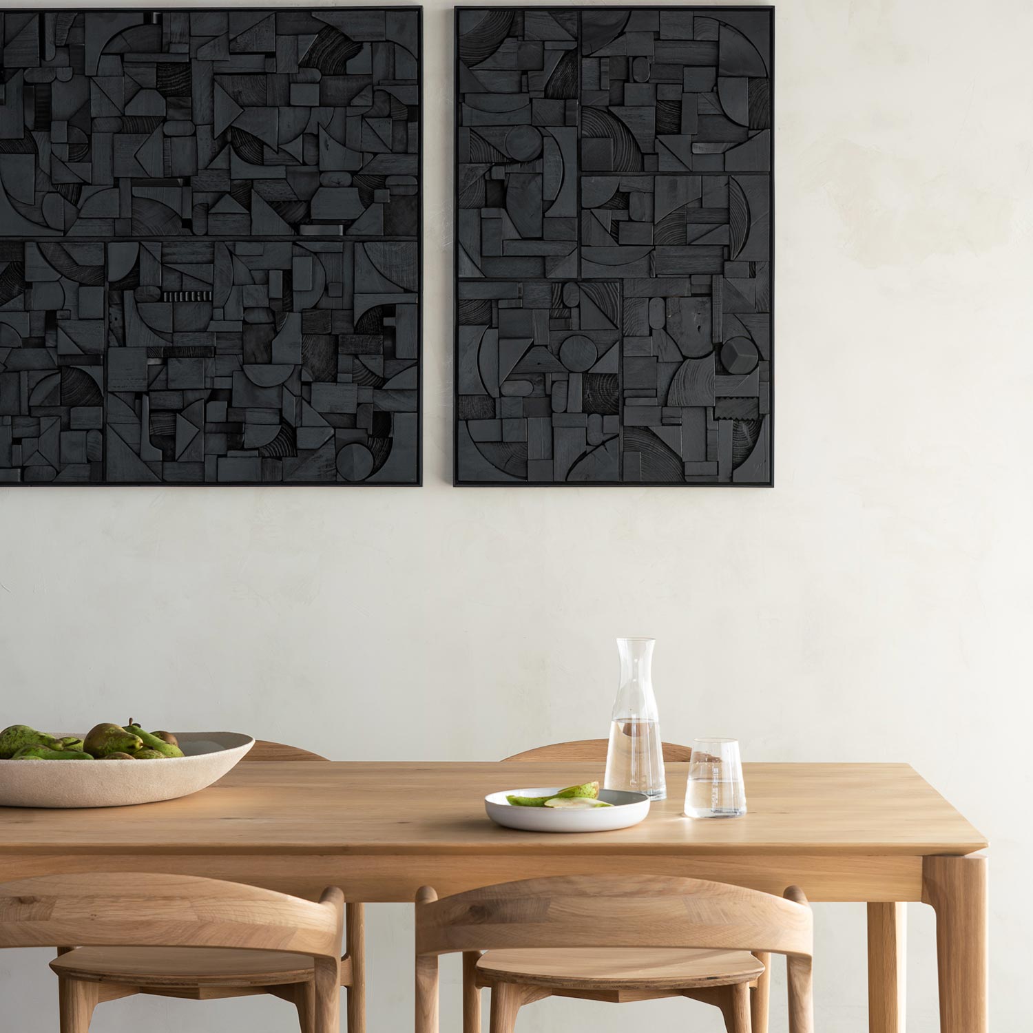 ethnicraft bricks wanddekoration schwarz mittel rechteckig edsszimmer 92262