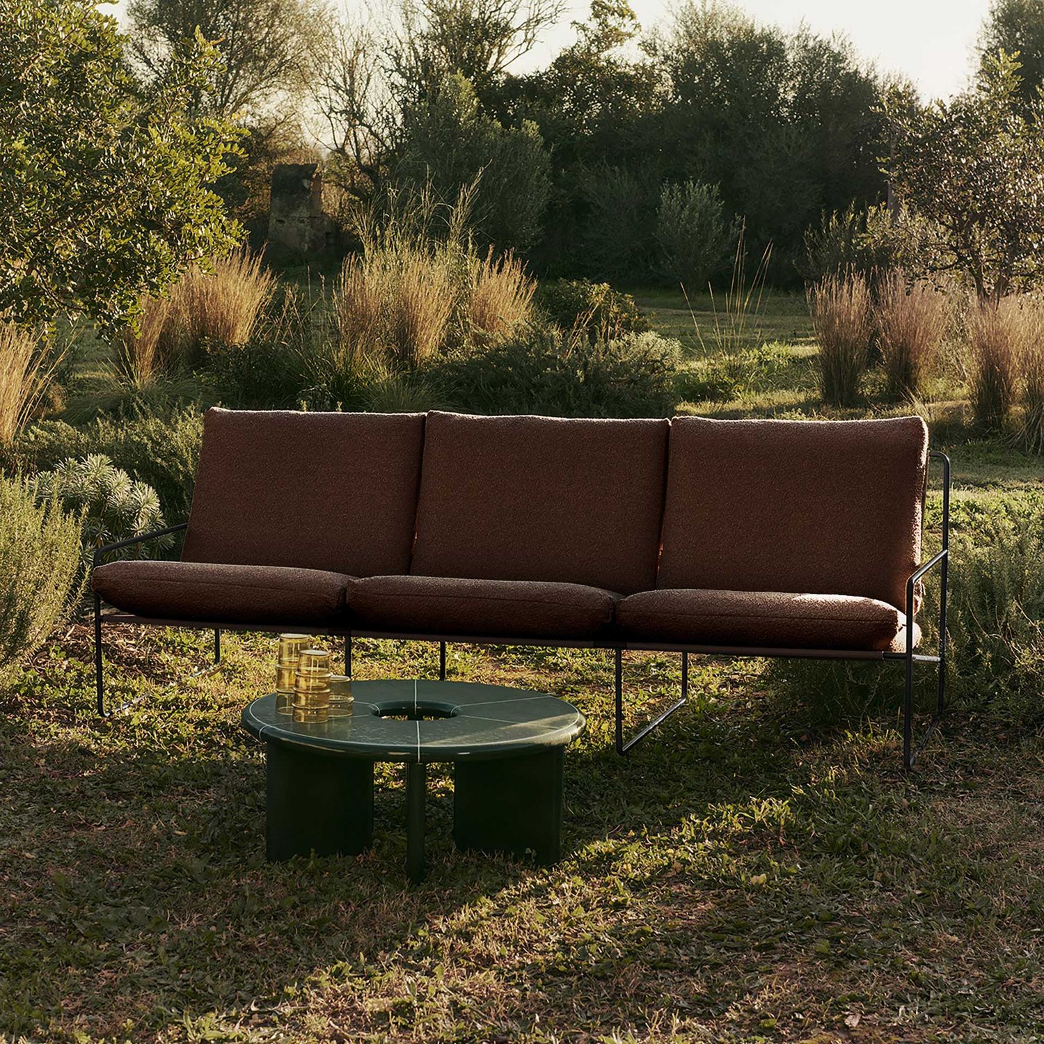 Ferm Living - Desert 3-Sitzer Sofa black/Dolce dark sand