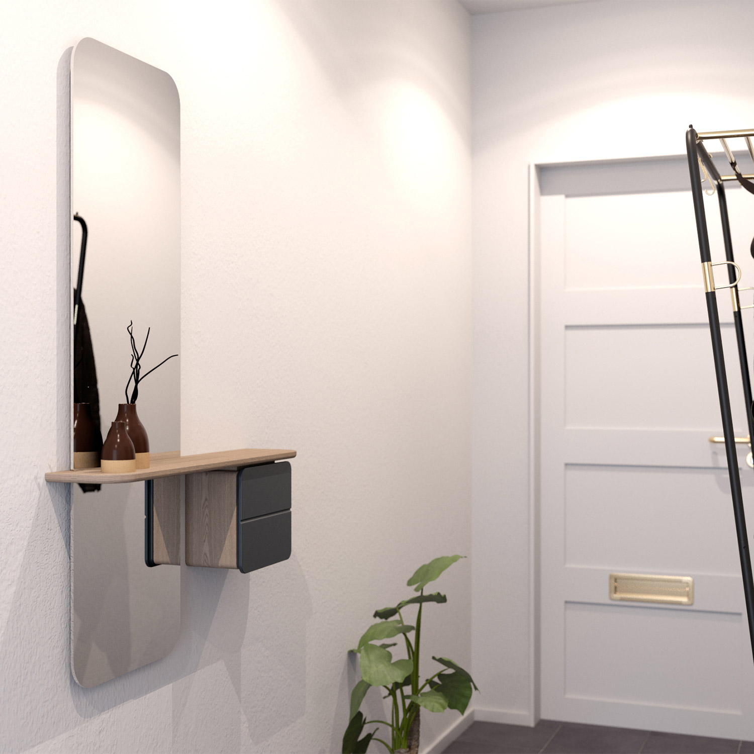 one more look eiche anthrazit im flur umage 58558