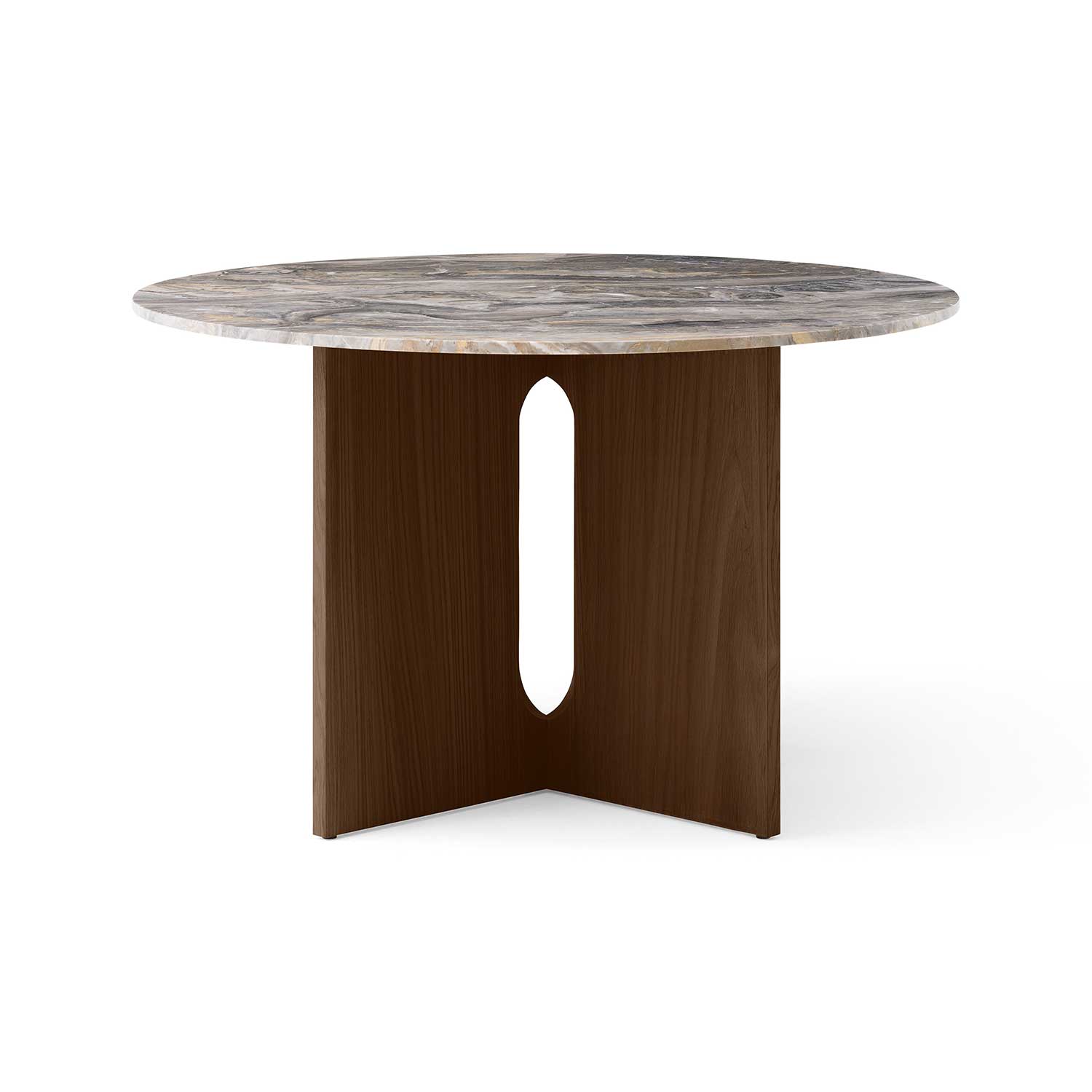 Audo - Androgyne Ø120 cm Dark Stained Oak/Grey Galaxy Marble