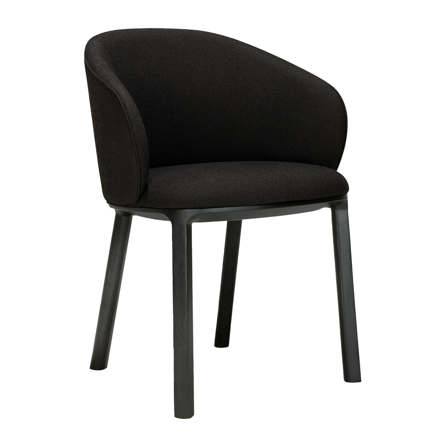 Ethnicraft - Unda Stuhl Eiche schwarz lackie. Stoff Charcoal