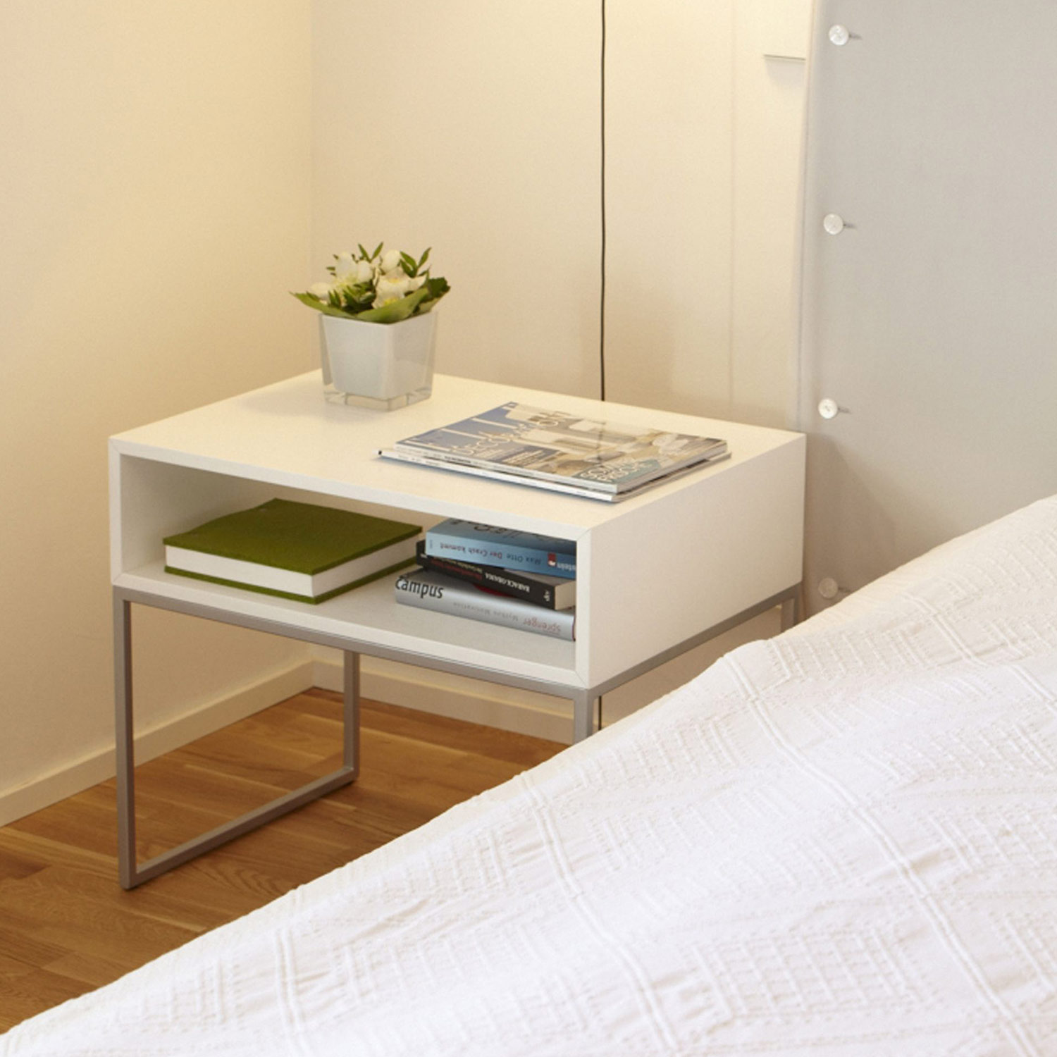 jan kurtz dina beistelltisch 52 60 cm weiss edelstahl nachttisch 73064