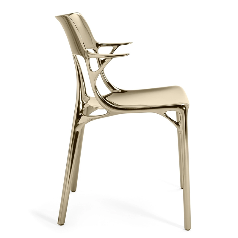 kartell ai metall stuhl bronze seitlich 102449