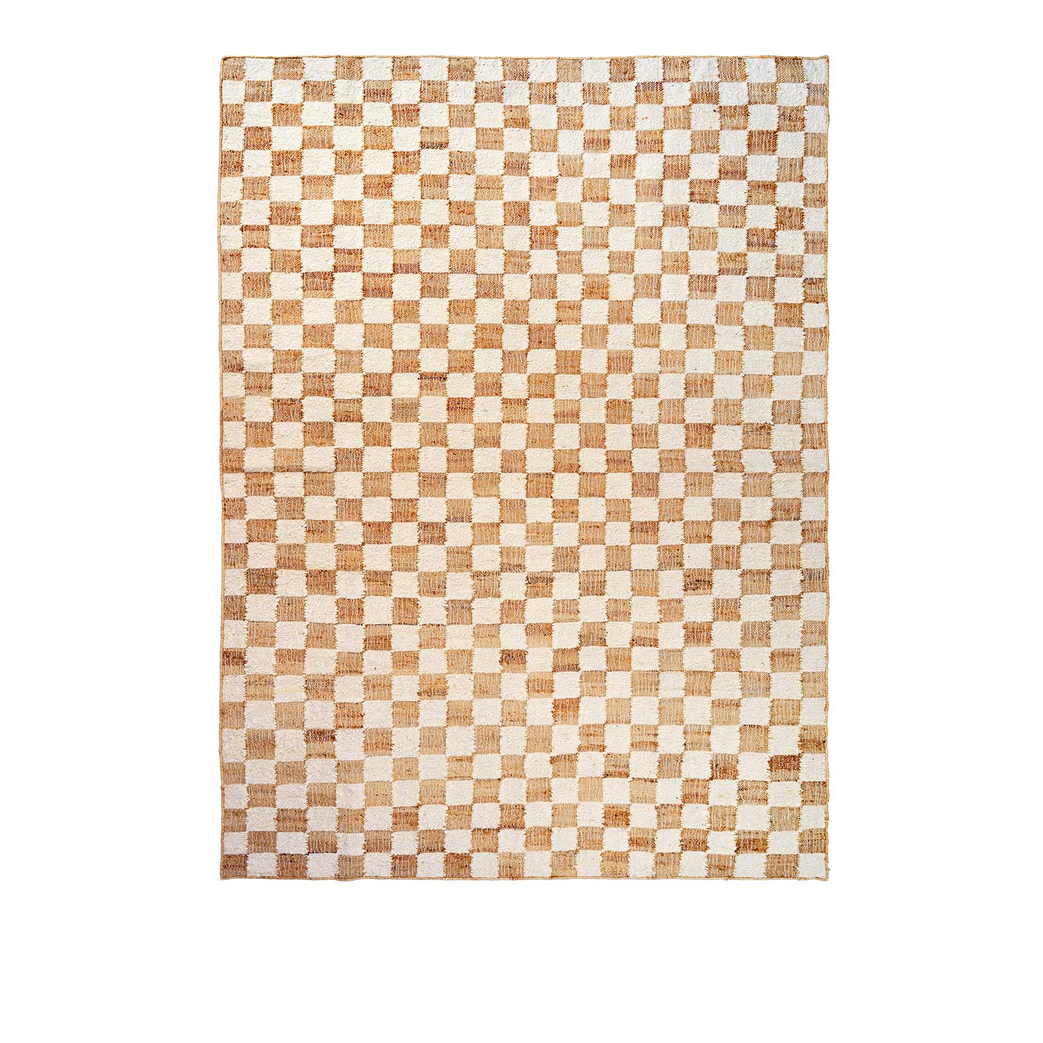 fermLIVING Check Wool Jute Teppich 200x300 Off whiteNatural 1104268676 101134