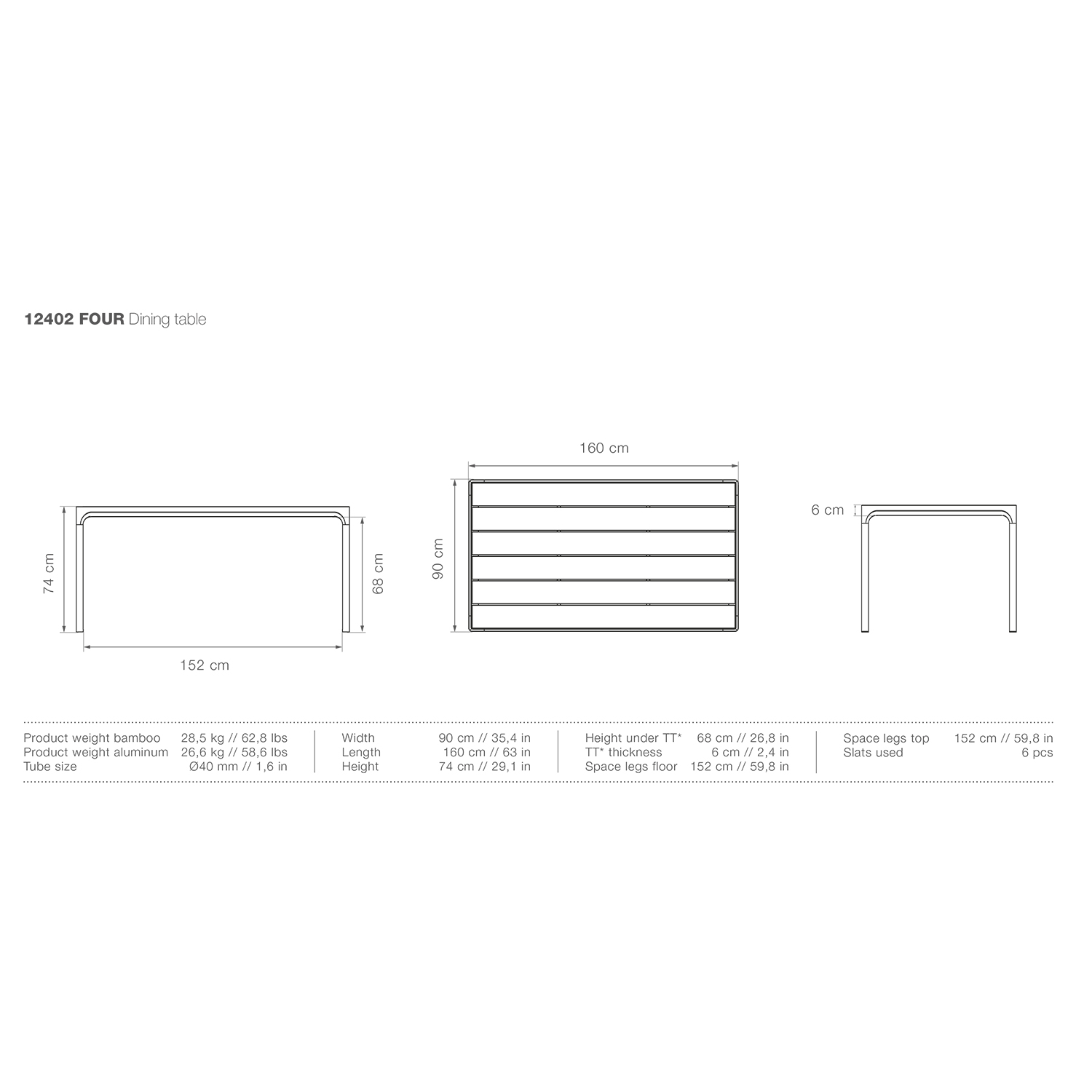 houe four tisch 160x90 12402 abmessungen 92627