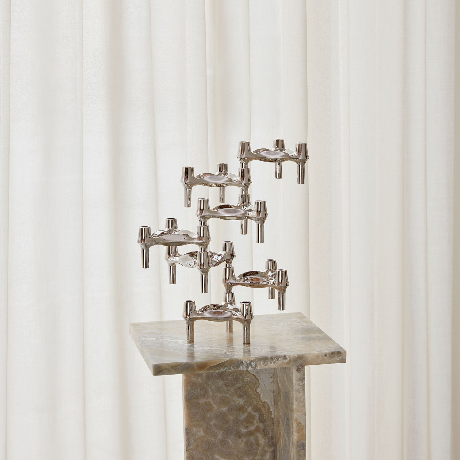 stoff nagel bmf kerzenhalter ambiente gesteckt chrom kerzen 97086