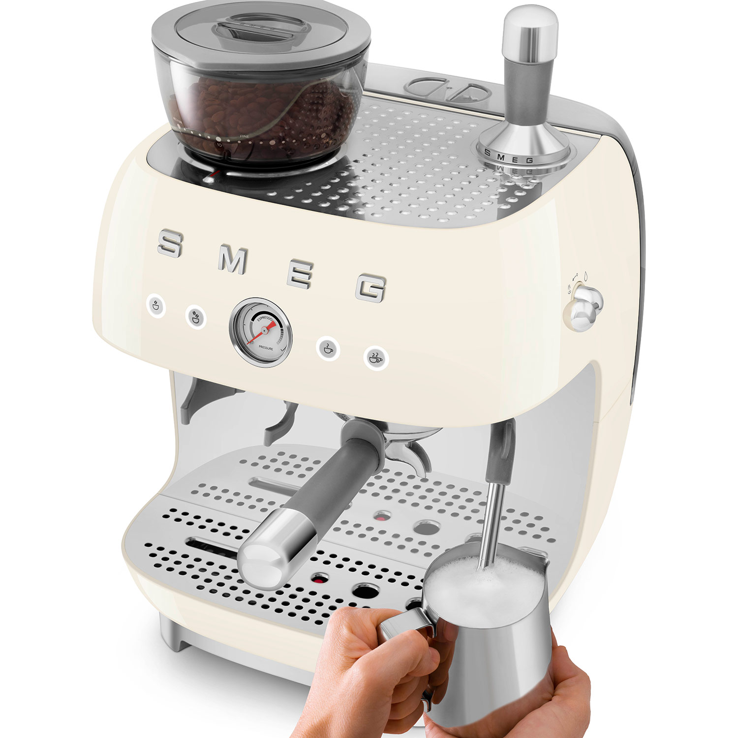smeg egf03 siebtraeger espressomaschine creme milch 95351
