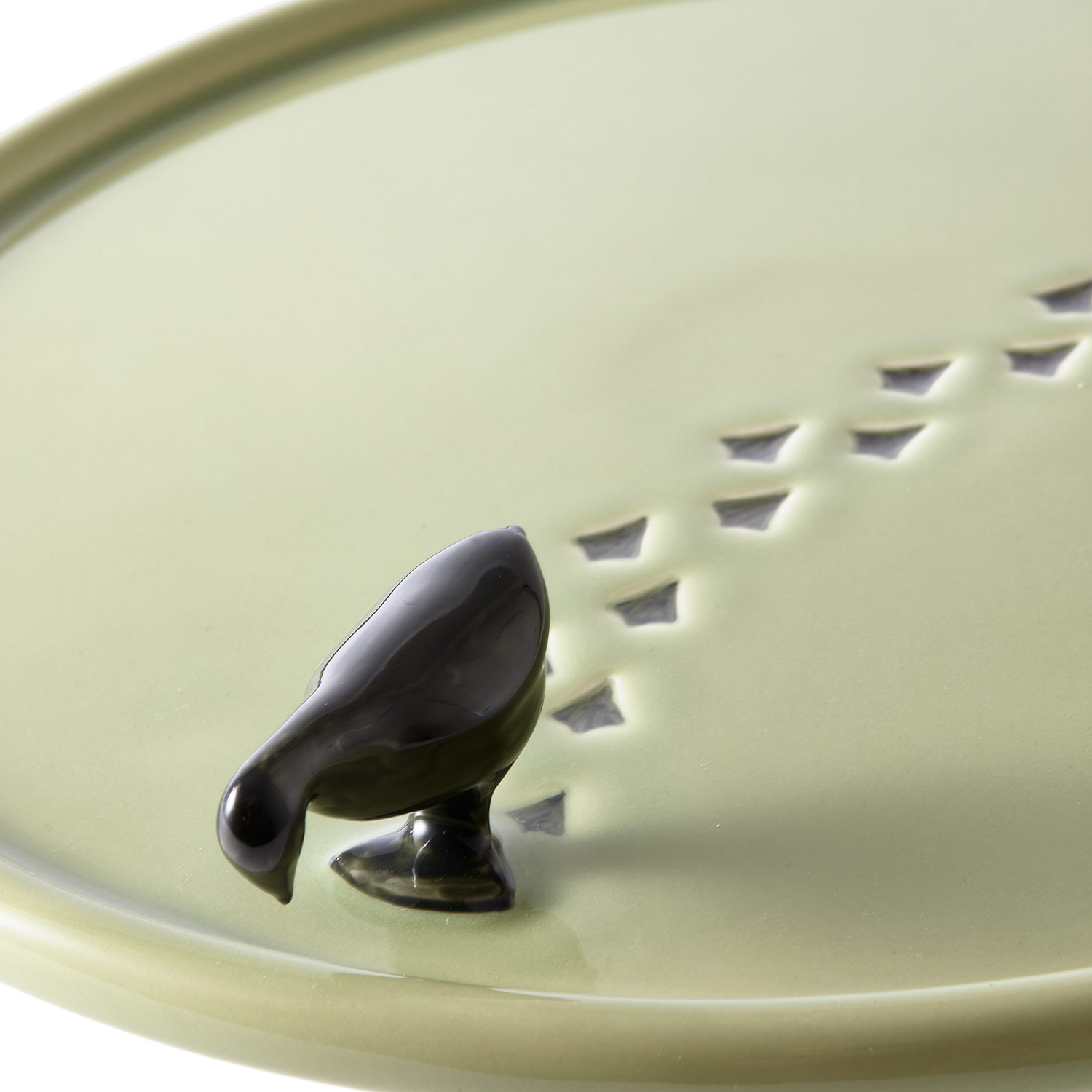Pols Potten Walking Duck Plate 230 300 186 Gruen Detail 102388