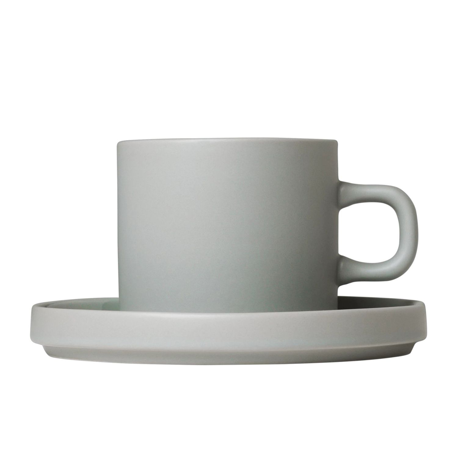 blomus - PILAR 2x Kaffeetasse mit Untersetzer mirage gray