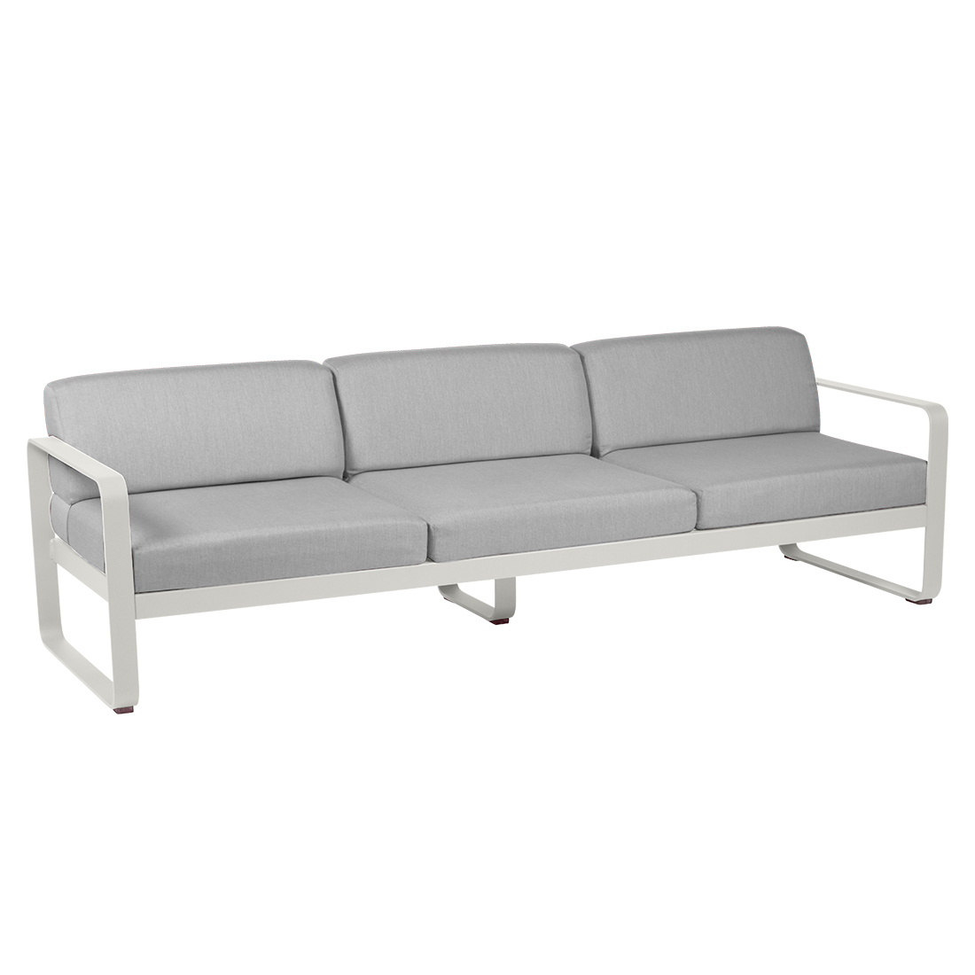 fermob bellevie sofa 3 lehmgrau grauweiss 65997