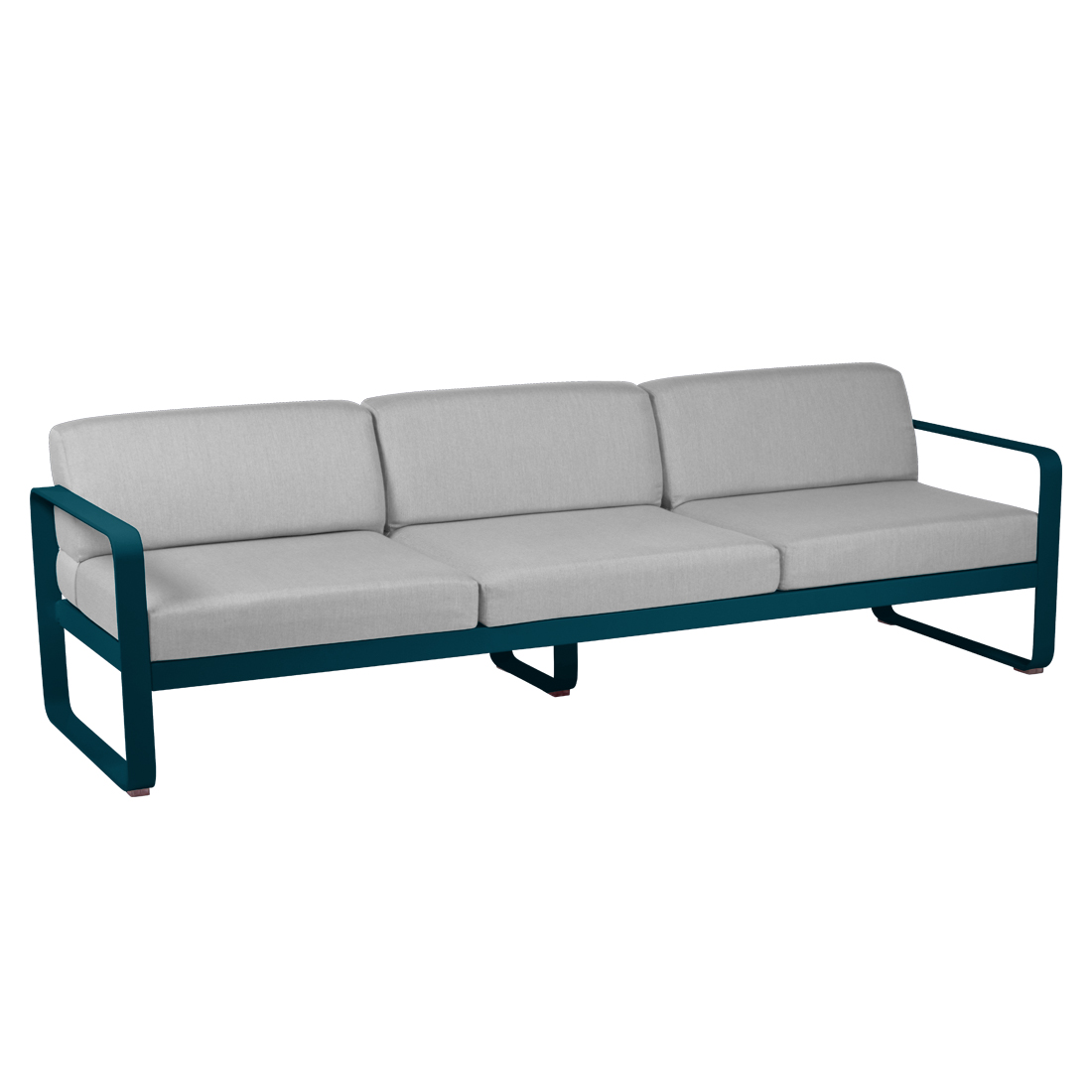 fermob bellevie sofa 3 acapulcoblau grauweiss 65985