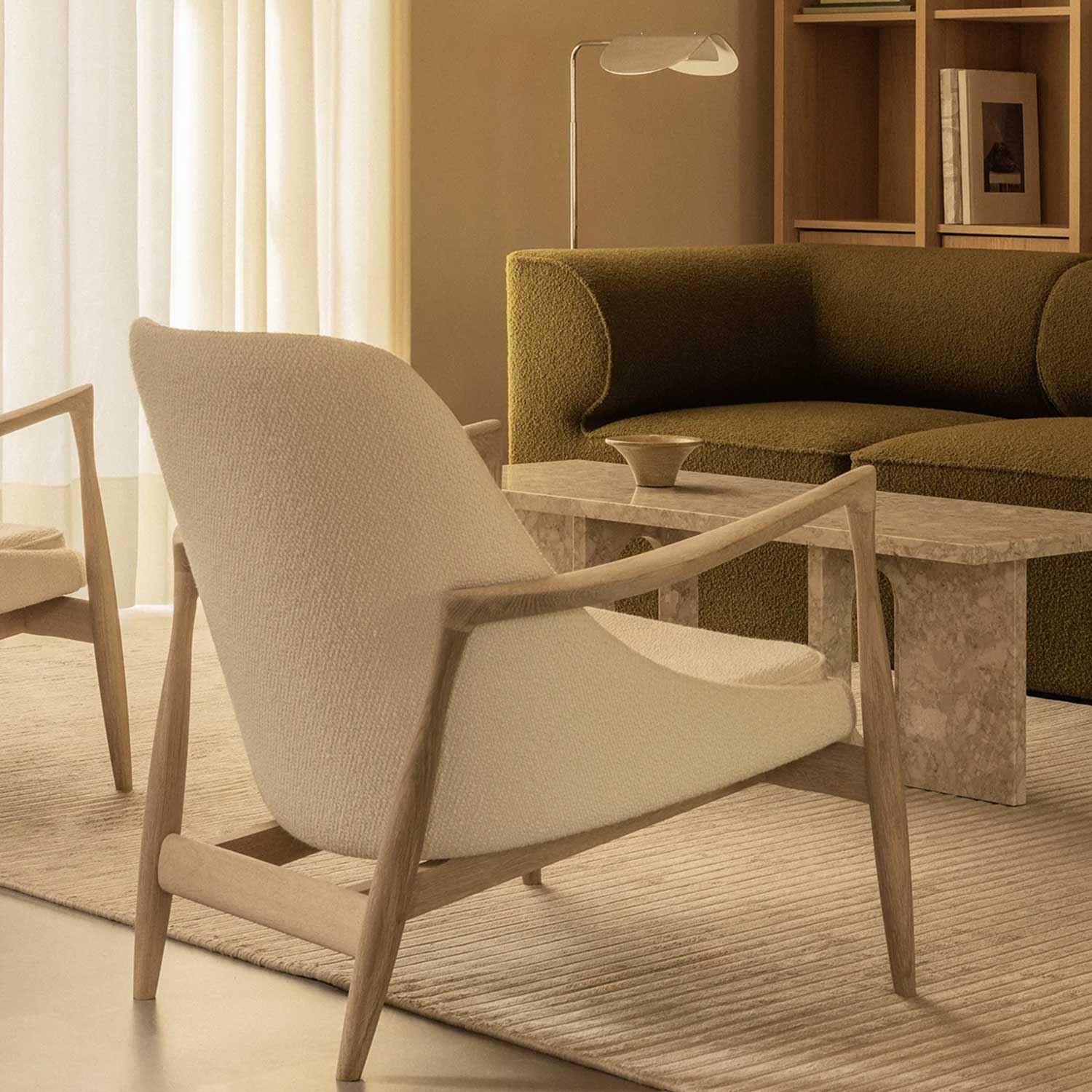 Audo - Elizabeth Loungesessel Natural Oak/beige