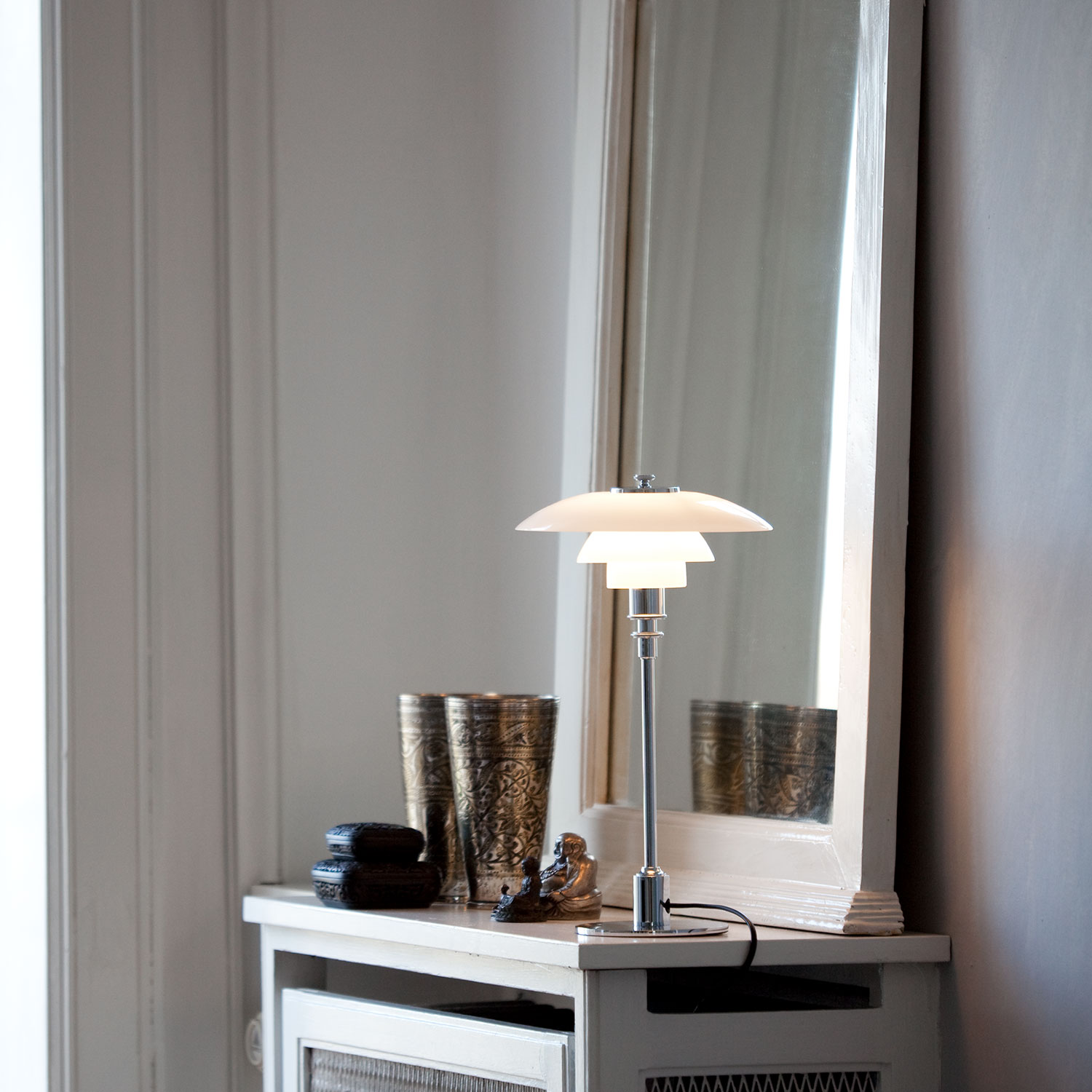 Louis Poulsen PH 21 tischlampe chrome mit spiegel 106114