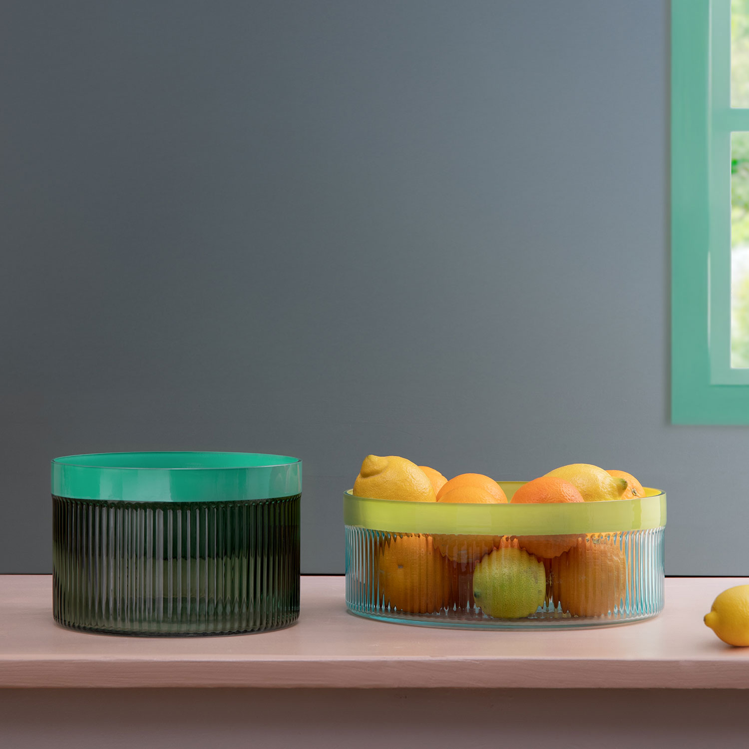 REMEMBER - Glasschale Groove S green