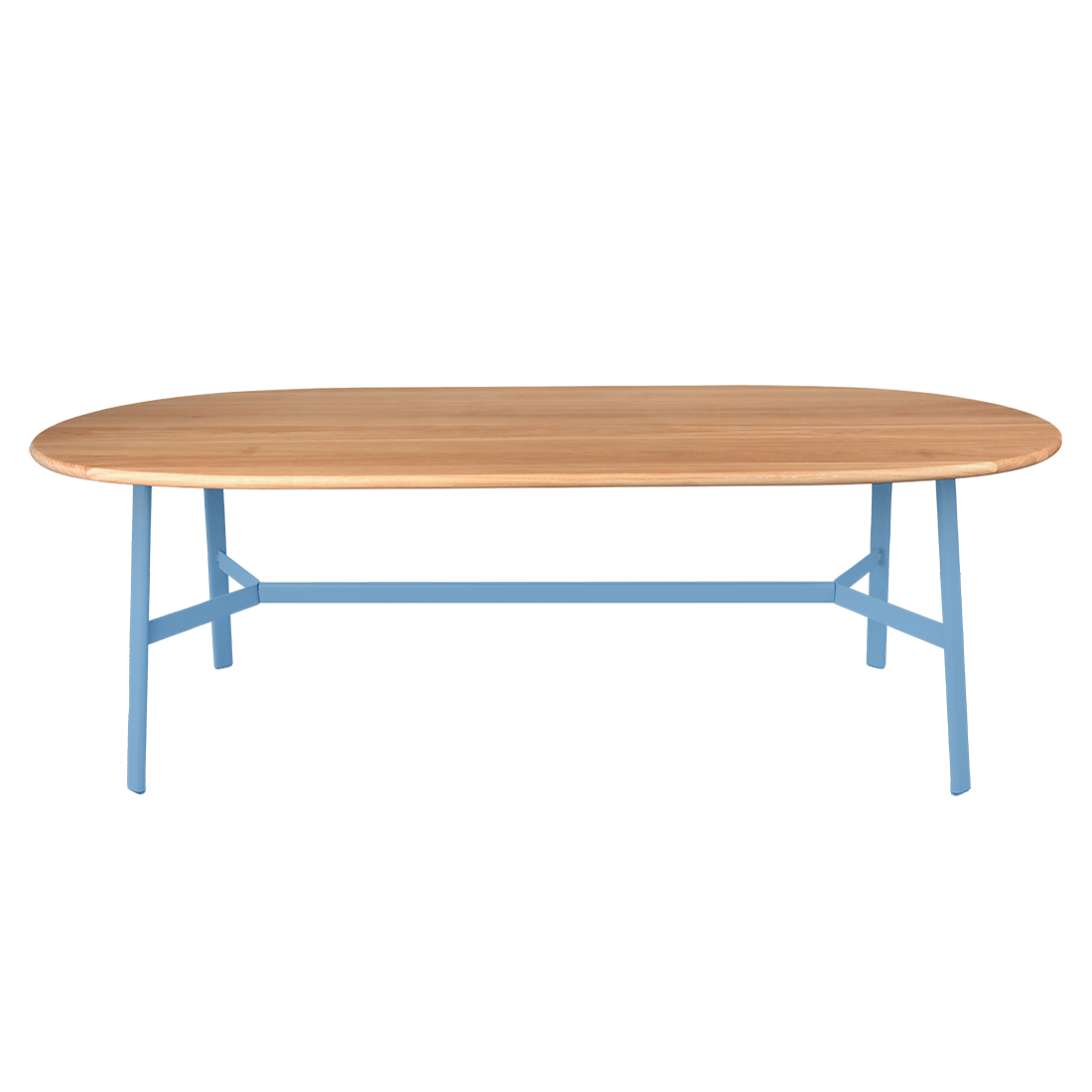 Fermob - So'O Ovaler Tisch Eiche 220x95 cm maya-blau