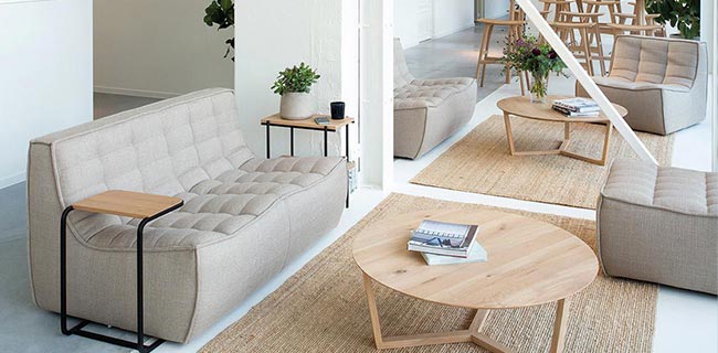 Ethnicraft Möbel N701 modulares Sofa beige drinnen