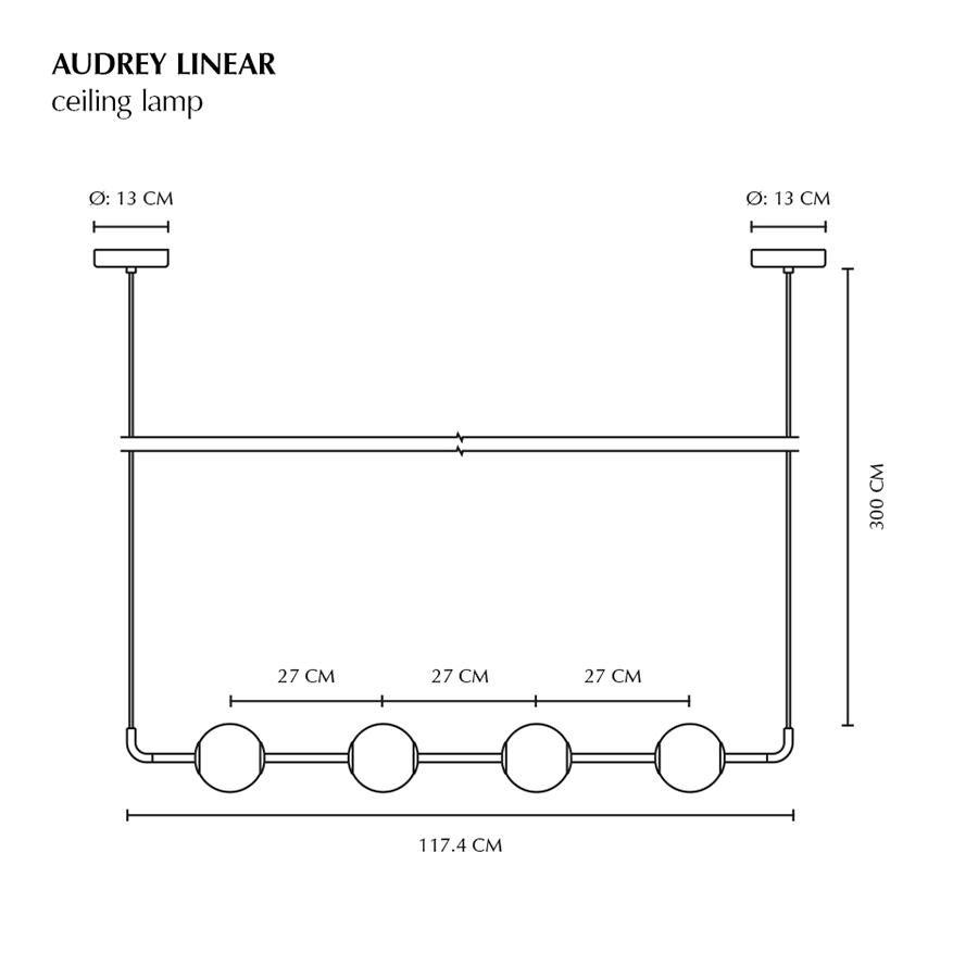 UMAGE - Audrey Linear Pendelleuchte messing