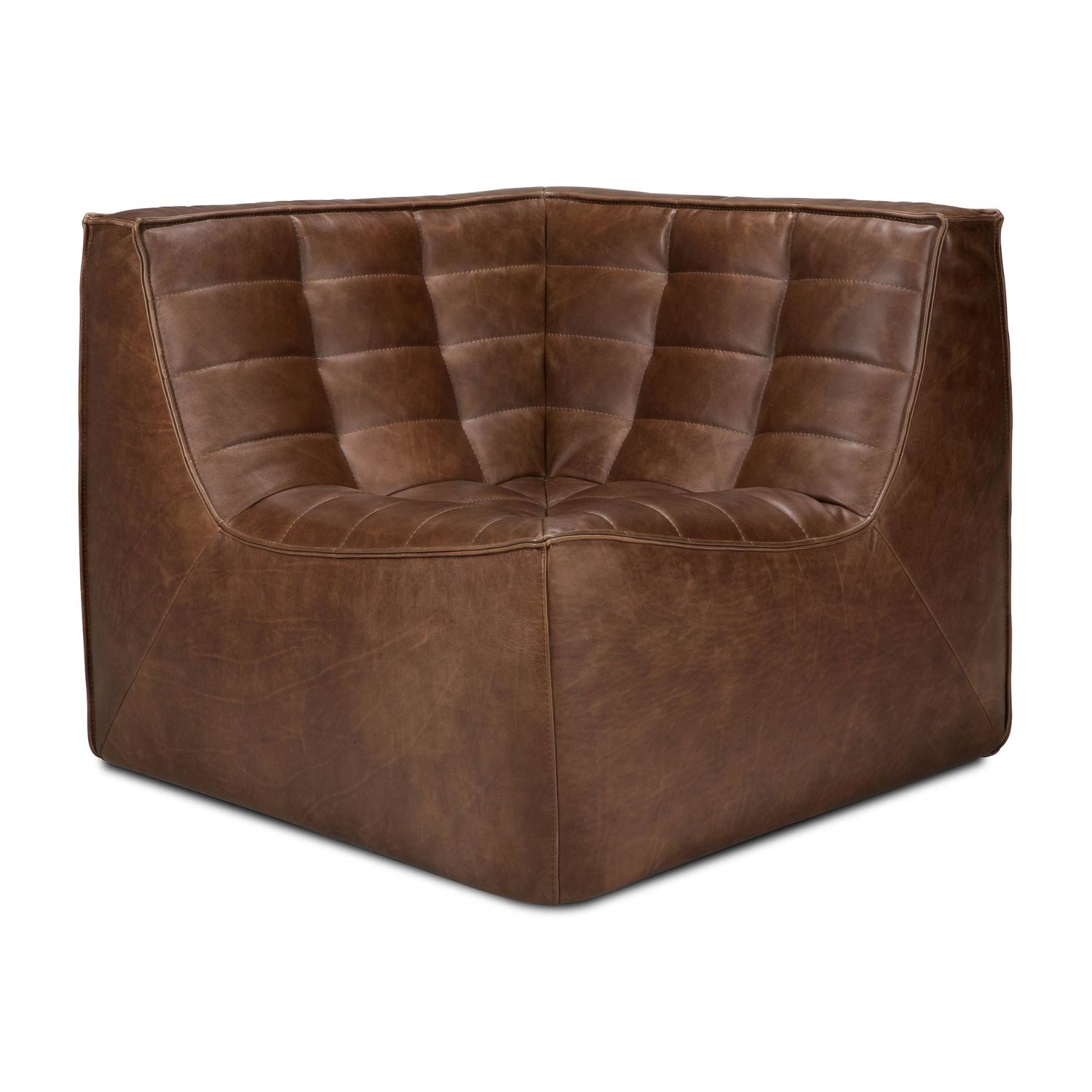 Ethnicraft - N701 Sofa modular leder chestnut Eckteil