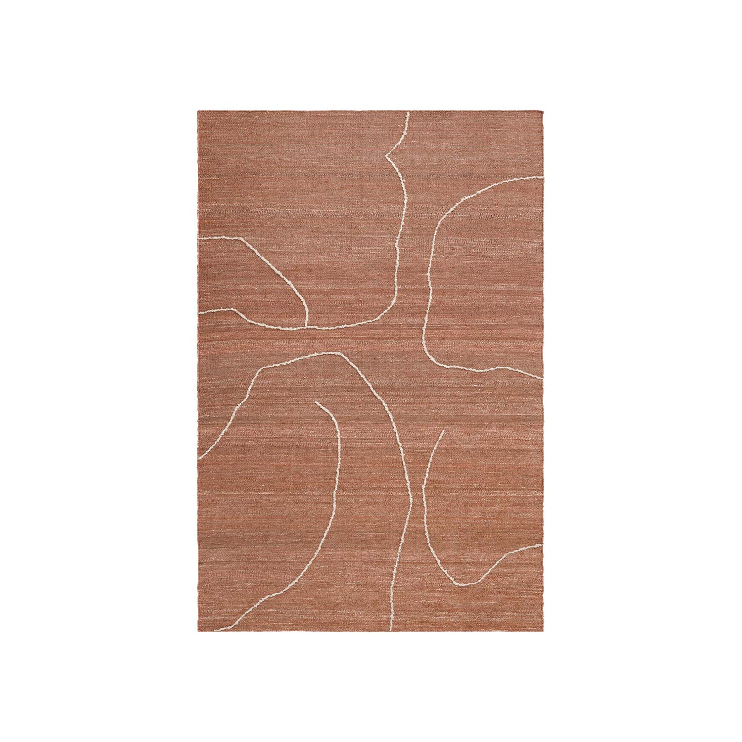 Ferm Living - Gesso Juteteppich 170x240 terracotta/off-white