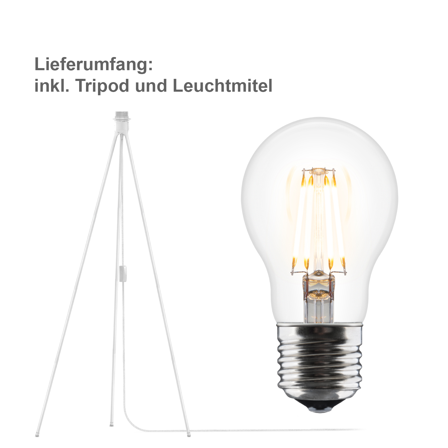 umage tripod hoch weiss leuchtmittel