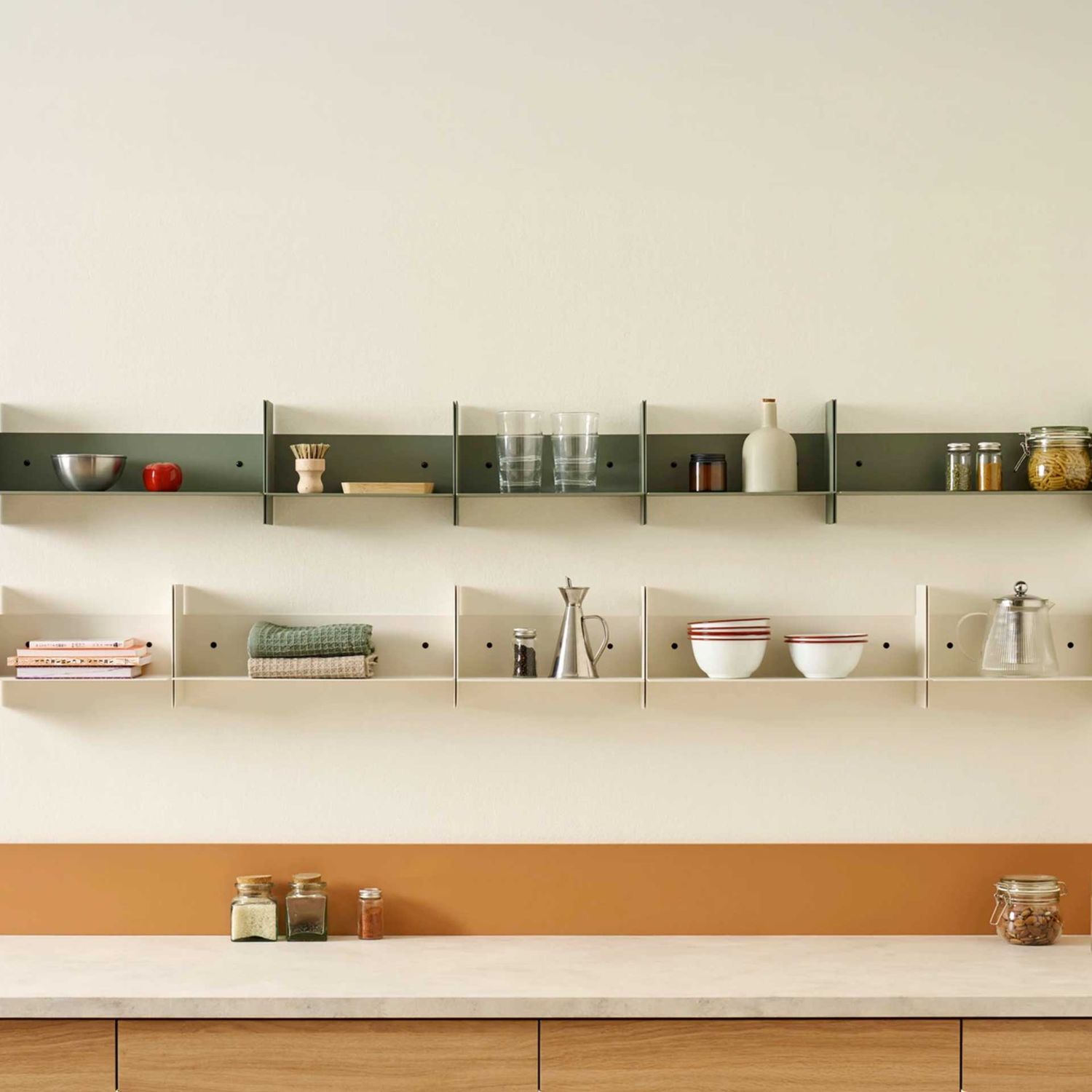 Tiptoe - PLI Wandregal 45 x 15 cm eukalyptusgrau