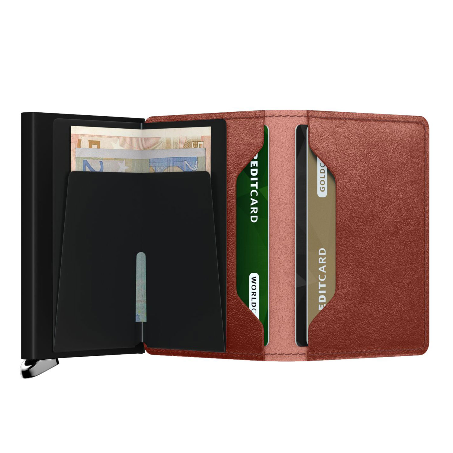 secrid slimwallet Basco braun offen 104795
