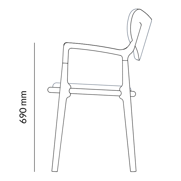 Ro Collection - Salon Stuhl schwarz Lack / P. schwarz stand.