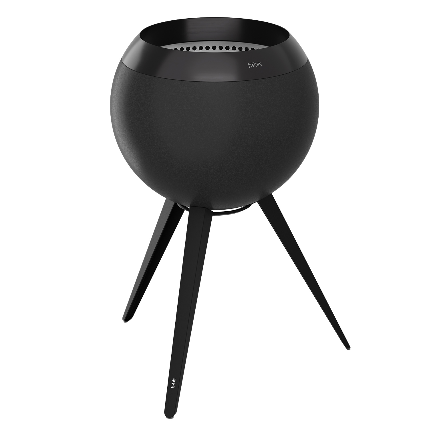Höfats - MOON 45 all black Feuerkorb mit hohem Fuß