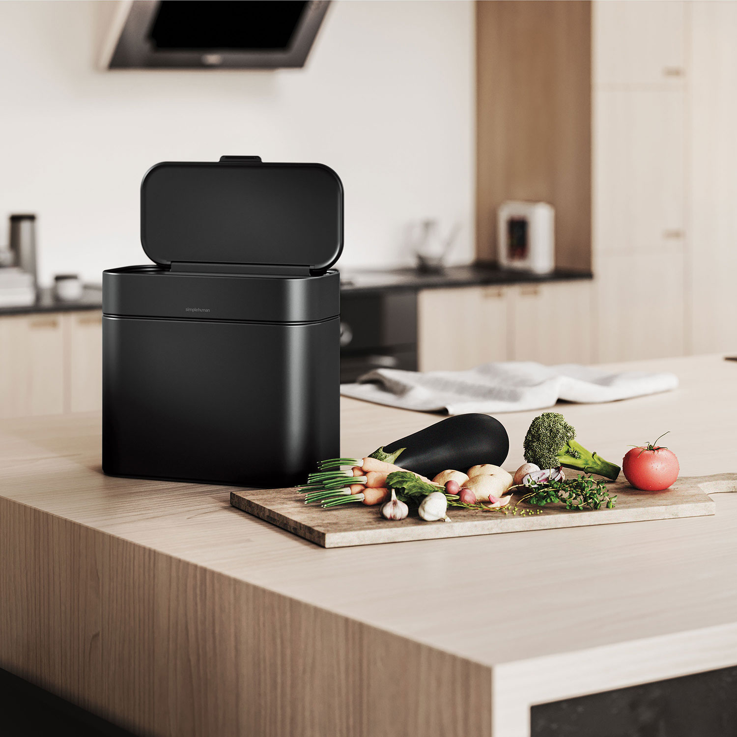 simplehuman kompost caddy schwarz kueche 98368