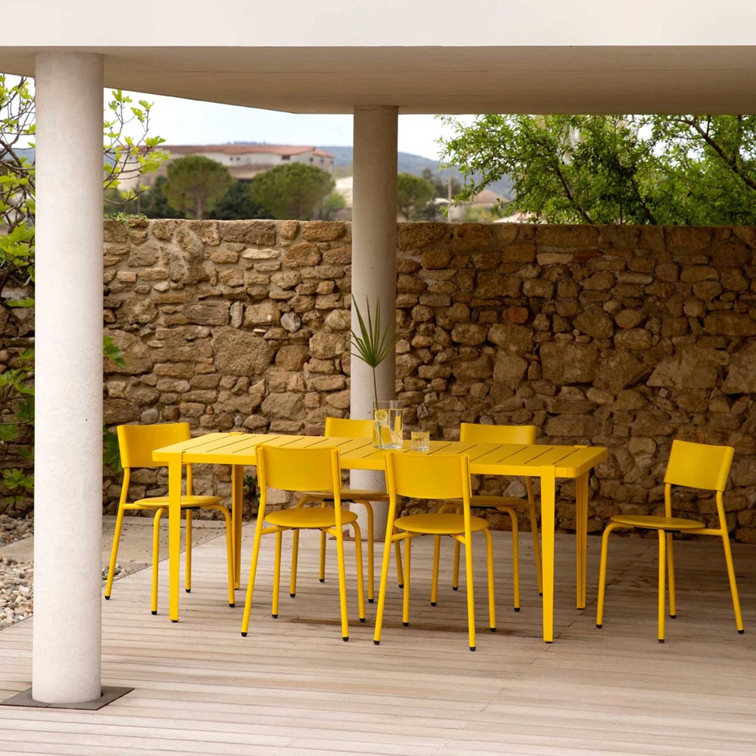 Tiptoe - Tischbein für den Außenbereich 75 cm sonnengelb