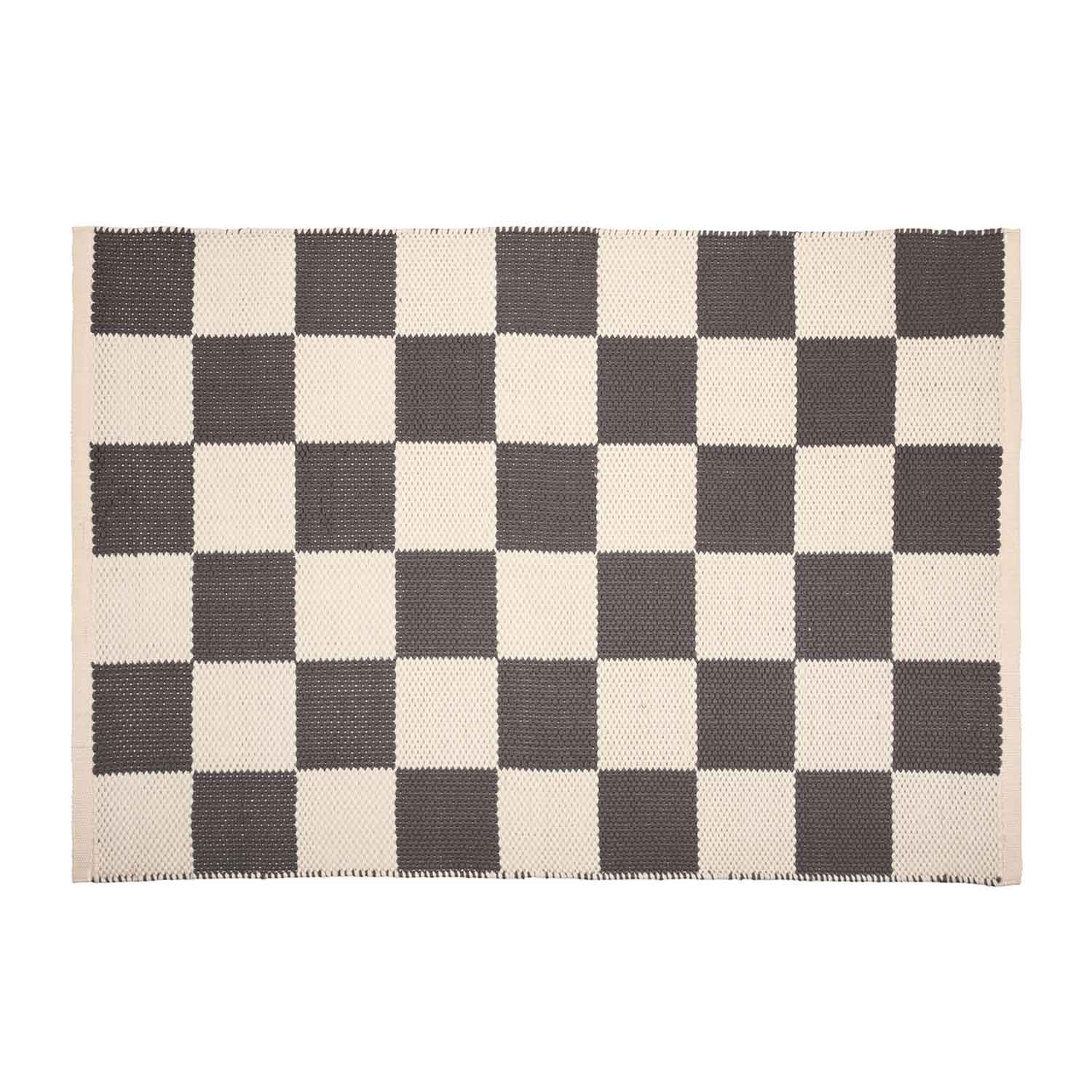 pad - Check Teppich 60x90 cm grau