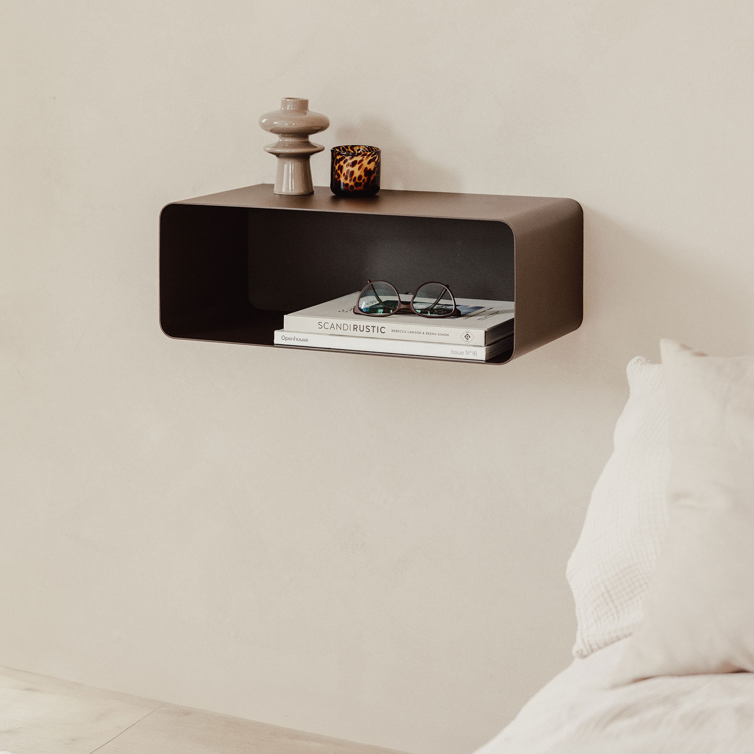 Metallbude - Nelio Nachttisch weiß