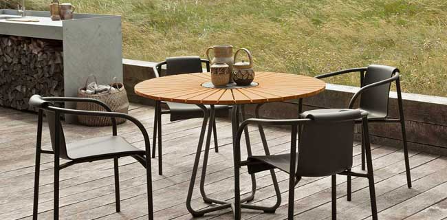 HOUE Tisch Circle Terrassentisch mit Stühlen