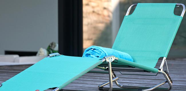 Outdoor Möbel Fiam Sonnenliege türkis am Pool