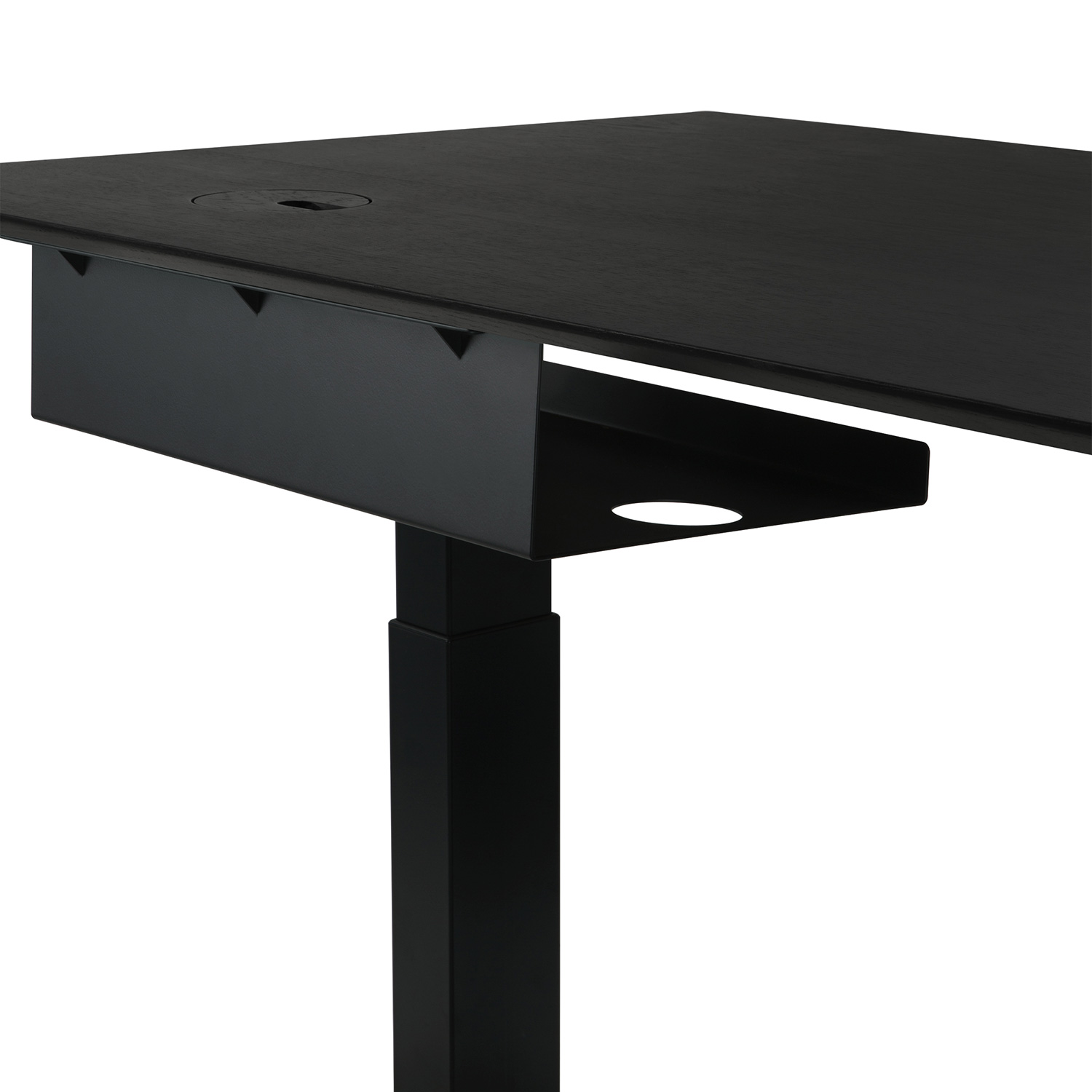 ethnicraft kabelwanne weiss am Tisch schwarz 3 98821