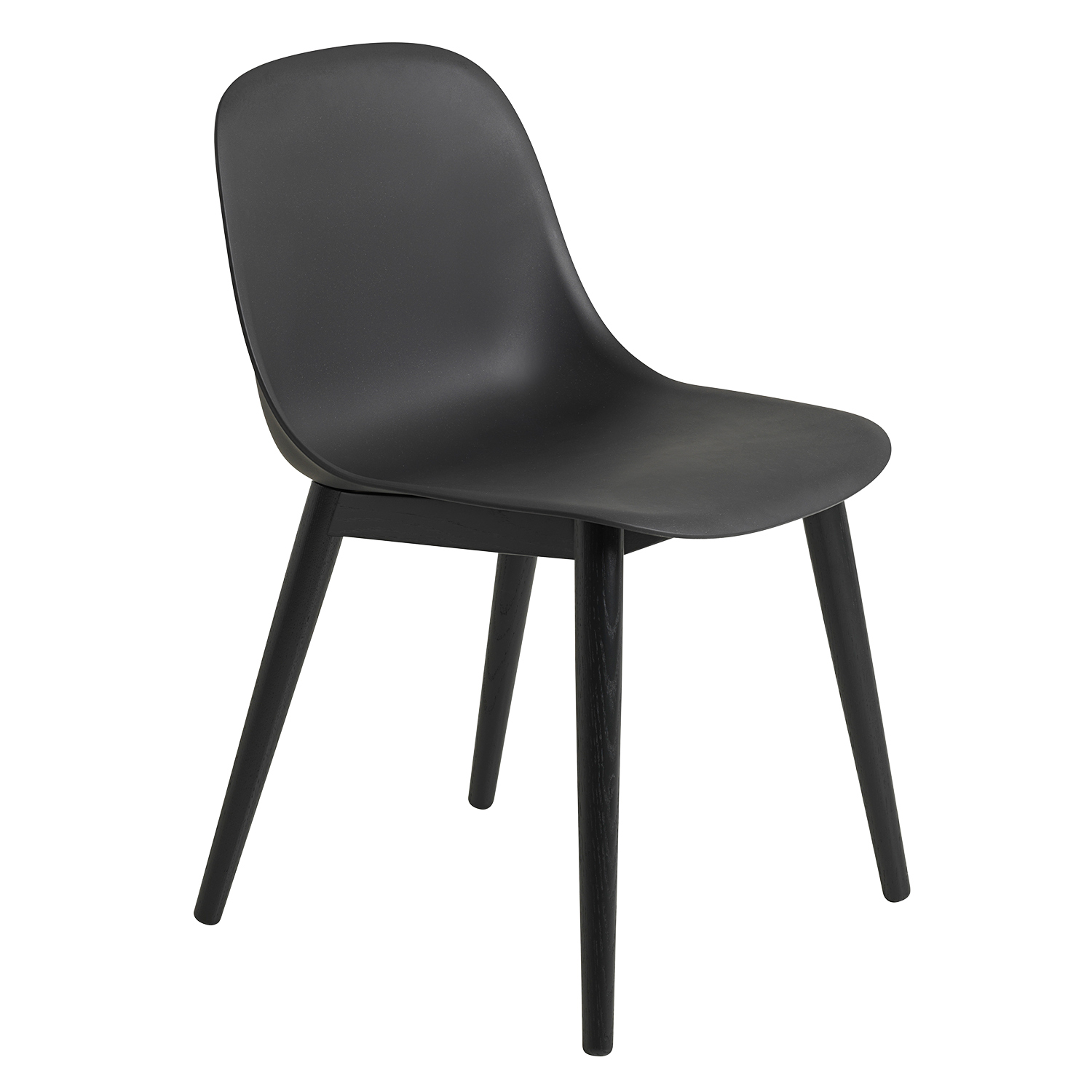muuto fiber sidechair wood schwarz 53825