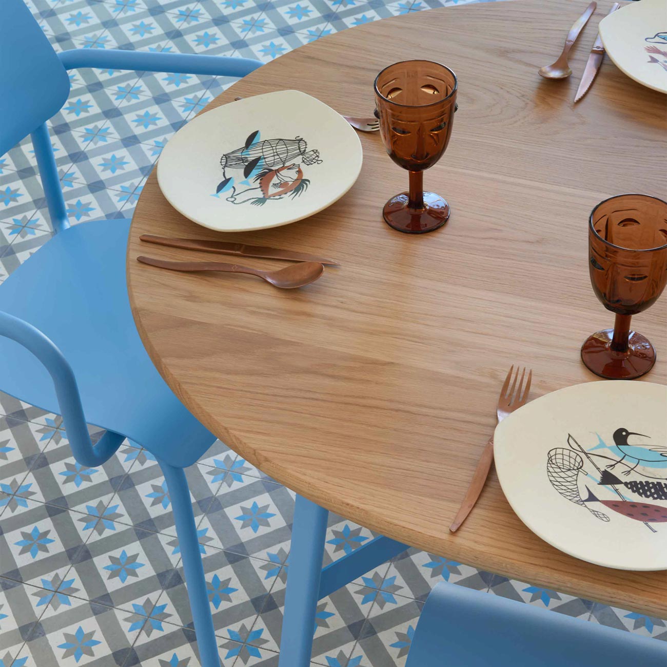 Fermob - So'O Ovaler Tisch Eiche 220x95 cm anthrazit