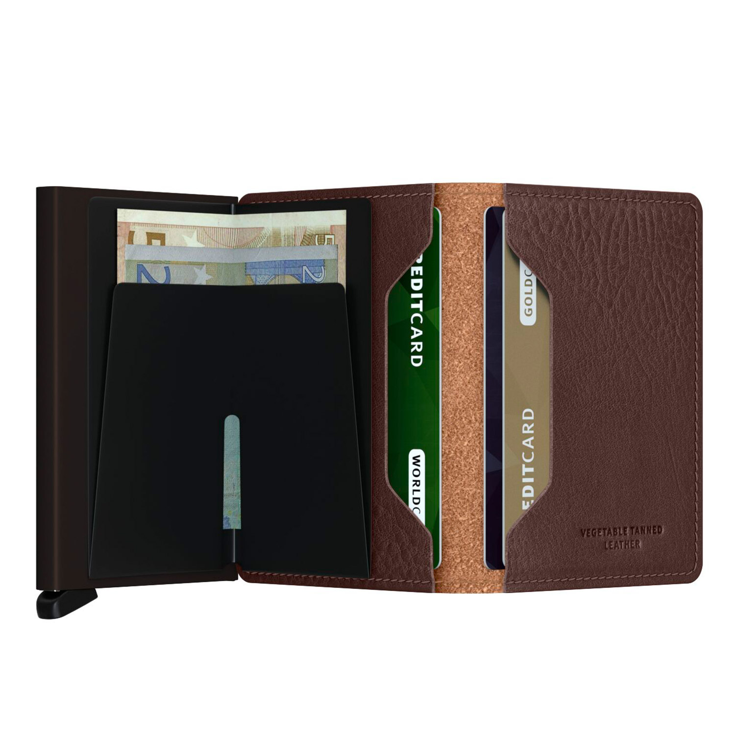 secrid slimwallet vegetable espresso baun offen 104907