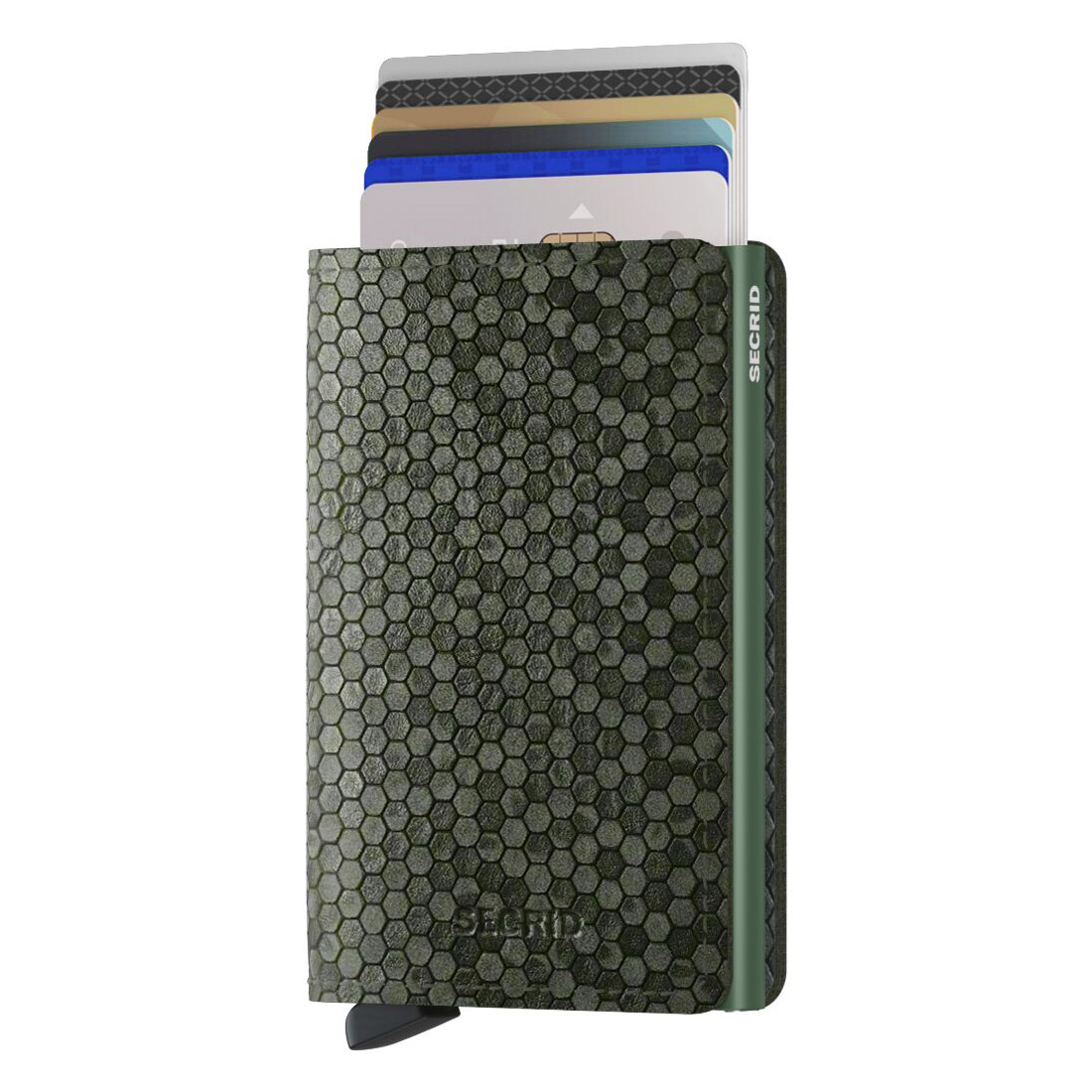 secrid slimwallet hexagon gruen mit karten 104823