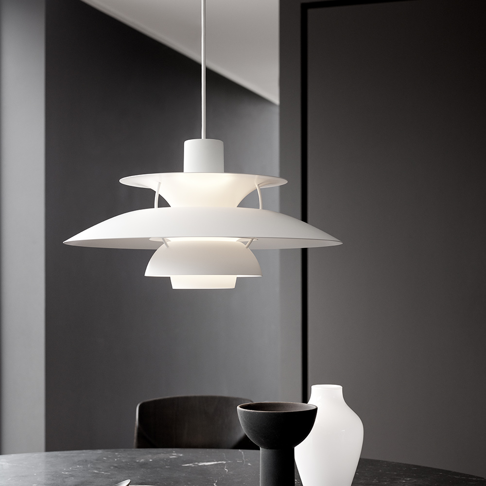 Lous Poulsen  PH 5 Pendellampe  monochrome weiss 106207