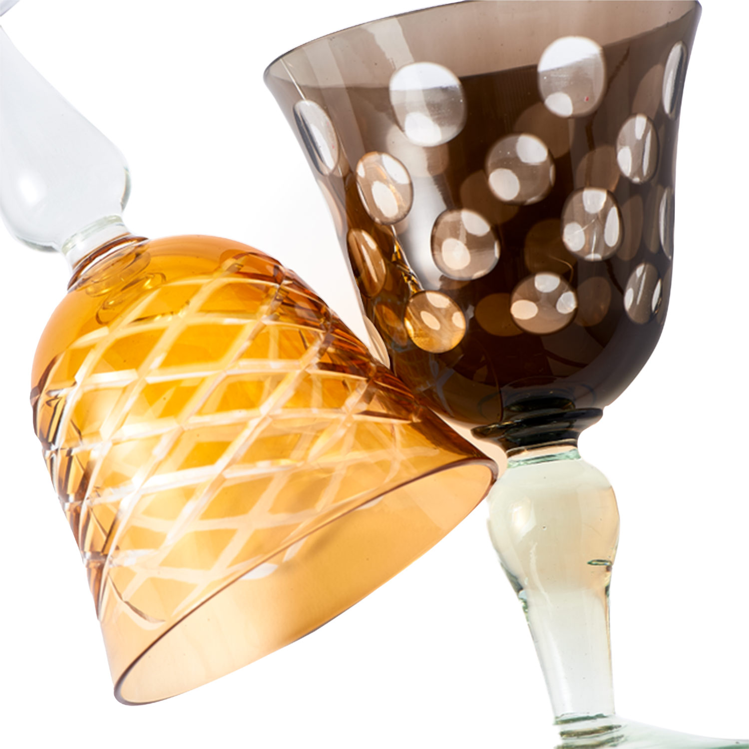 pols potten cuttings weinglaeser gelb braun 95142