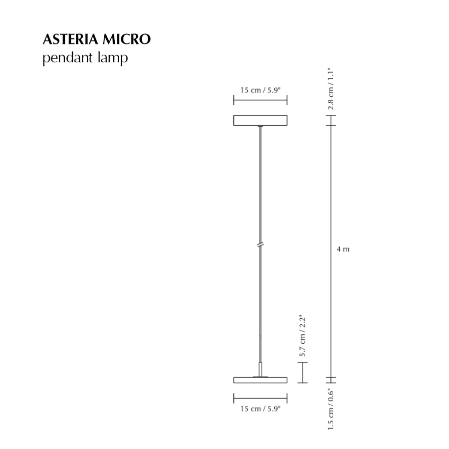 UMAGE - Asteria Micro Monochrome Pendelleuchte stahl