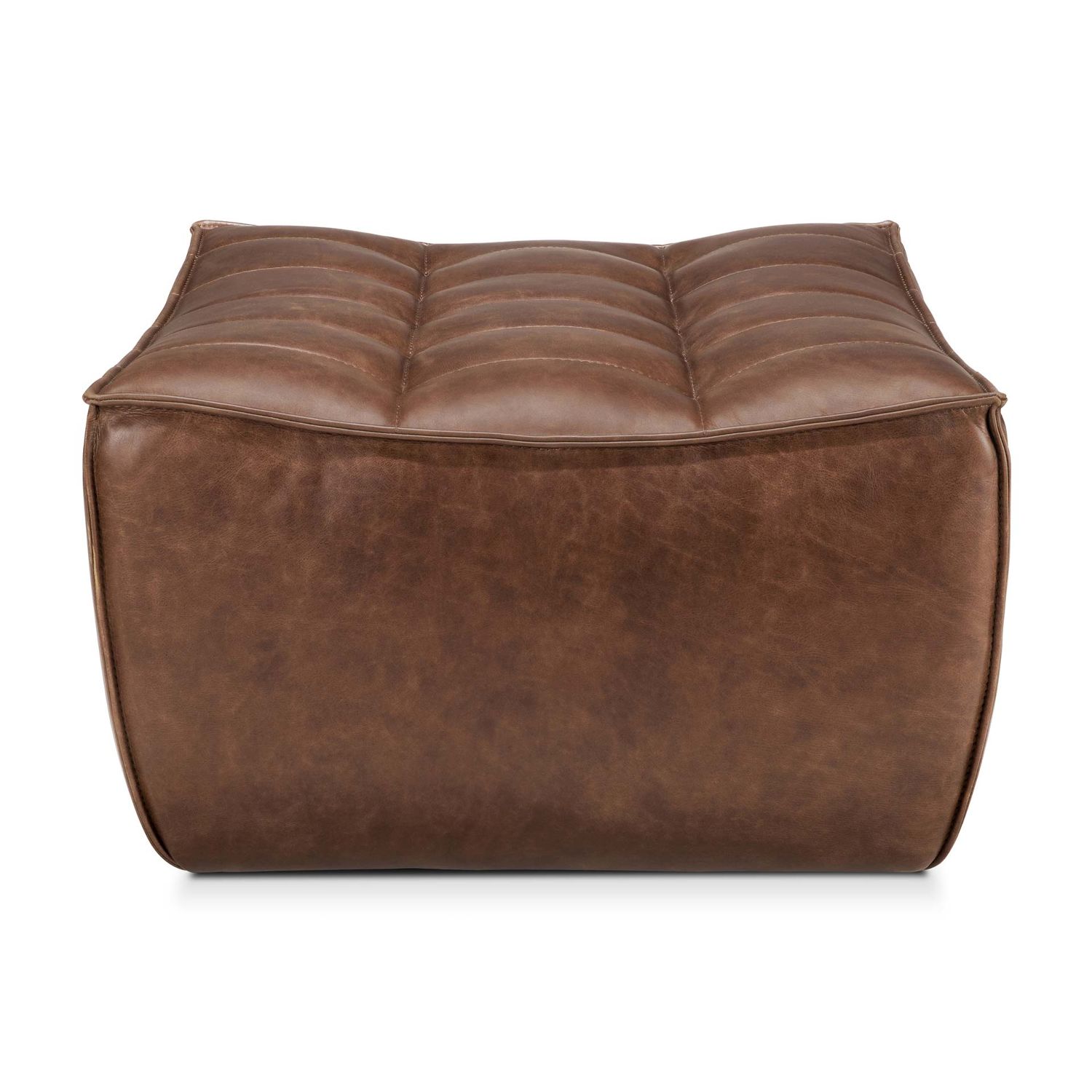 Ethnicraft - N701 Sofa modular leder chestnut Polsterhocker