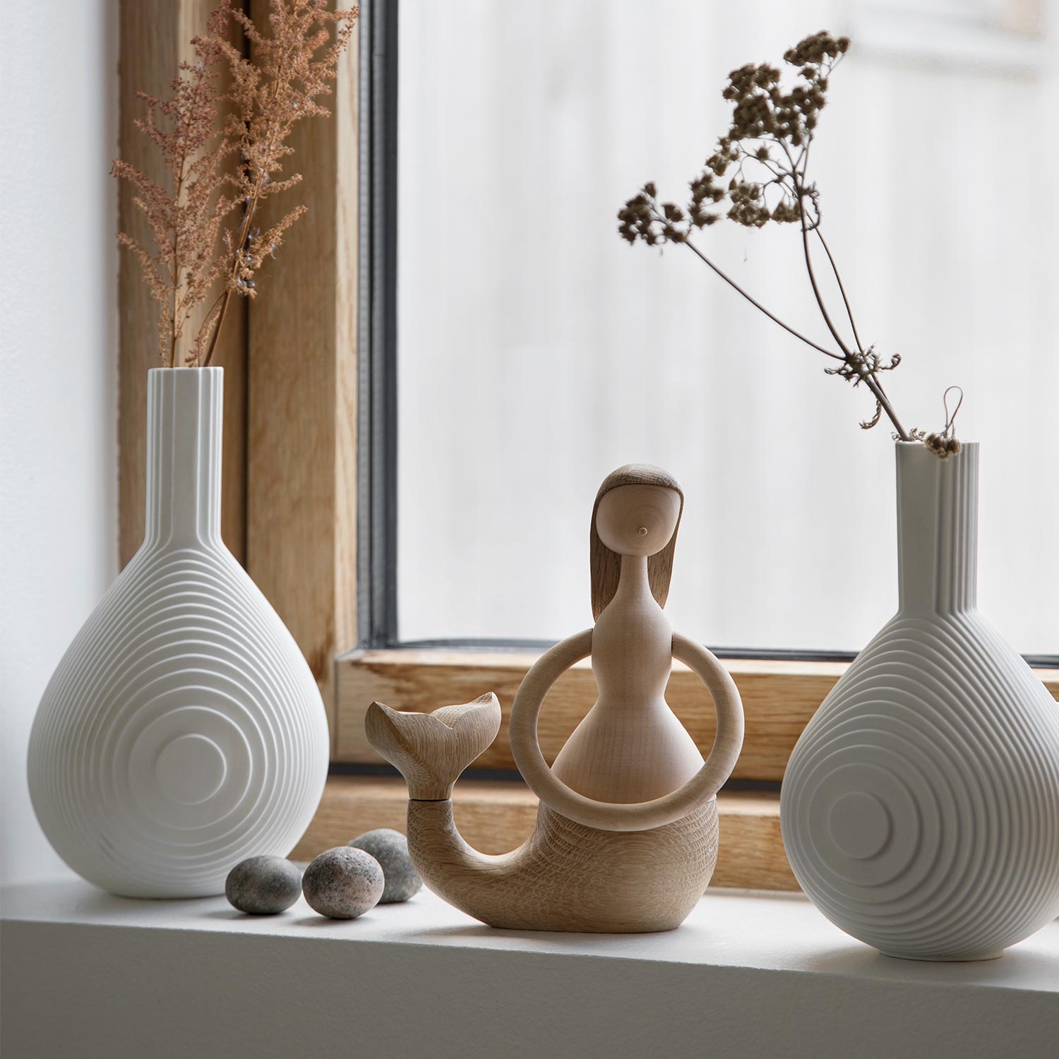 architectmade flow vase holzfigur mermaid 75978