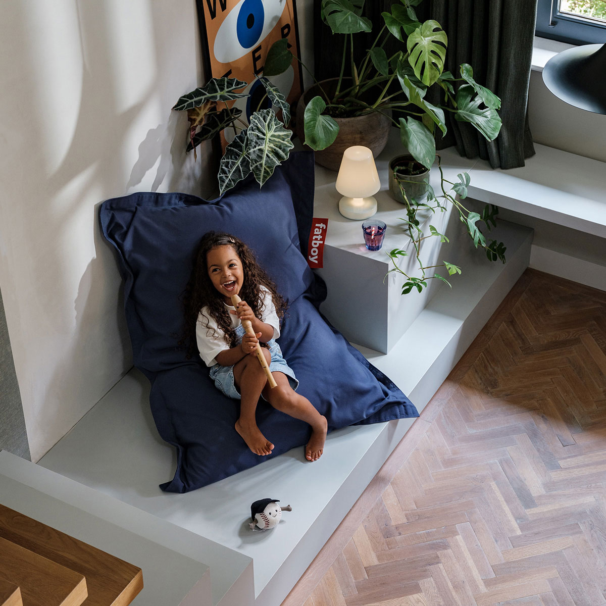 Fatboy - Junior Canvas Recycled Sitzsack charcoal grey