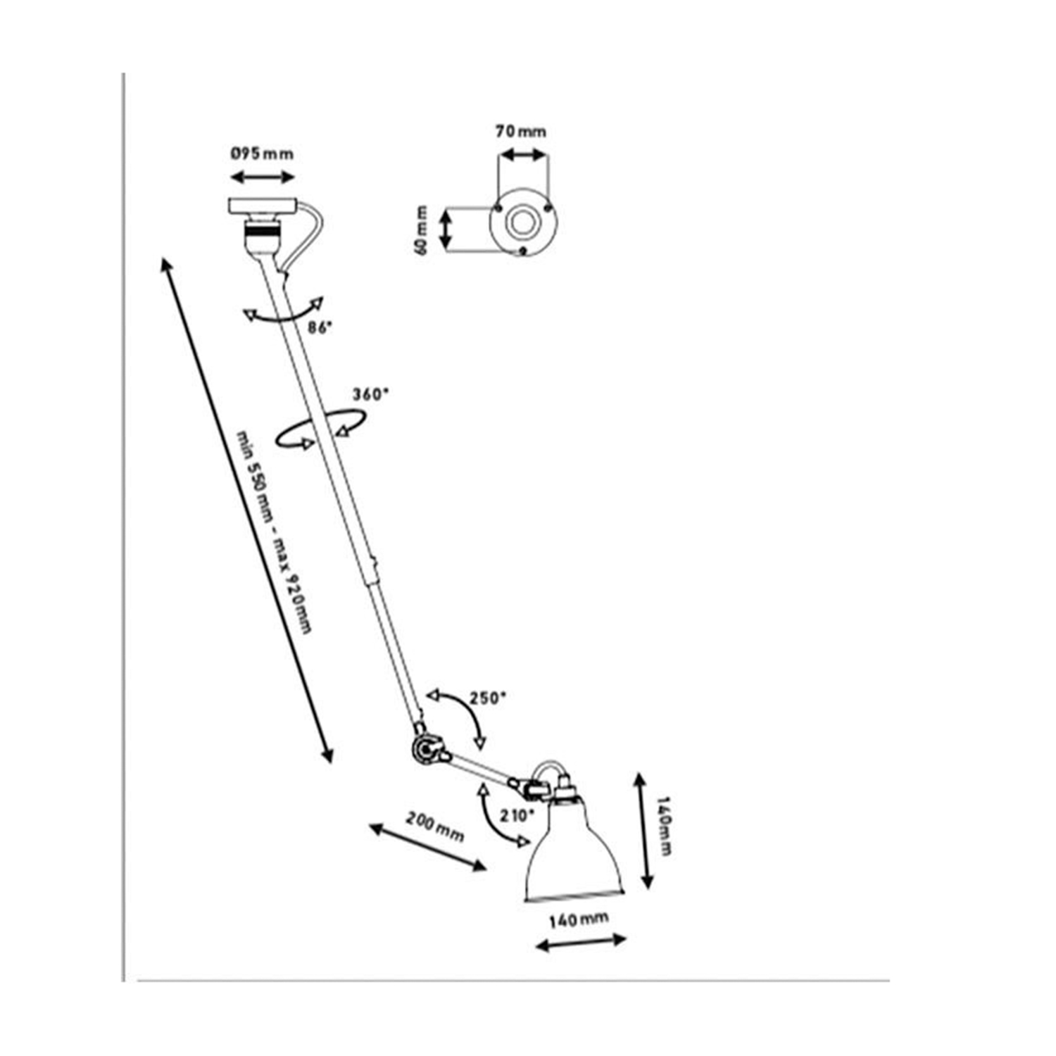 dcw ceiling leuchte 302 abmessung 68303
