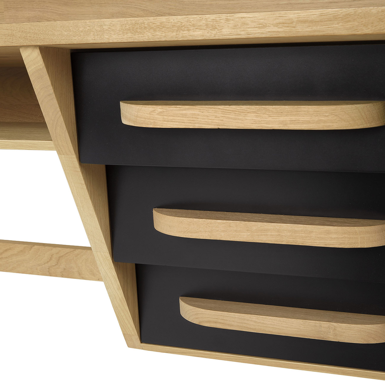 detail schubladen ethnicraft schreibtisch origami 84051