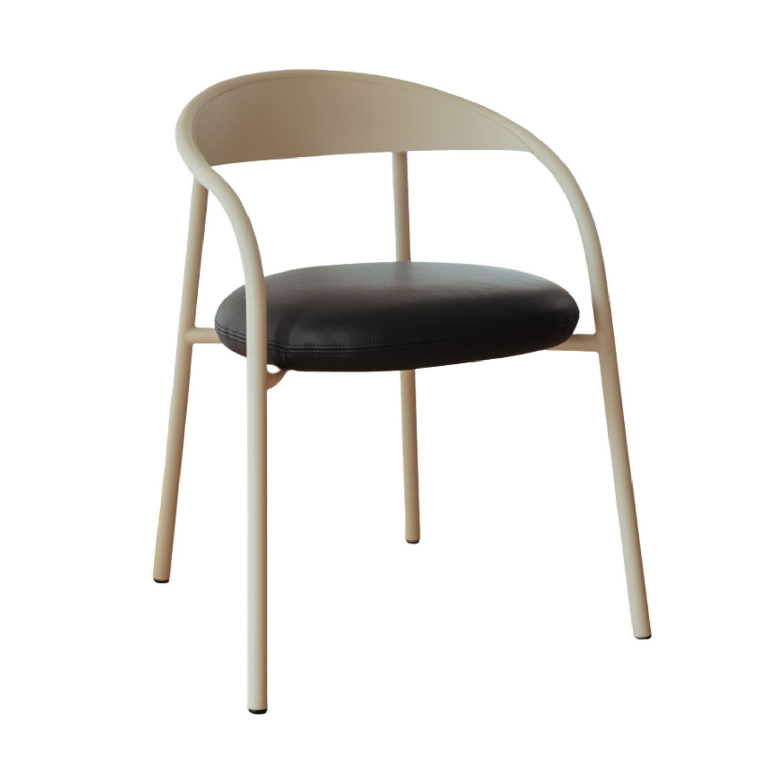 Metallbude - Linelle Stuhl cashew / Leder schwarz